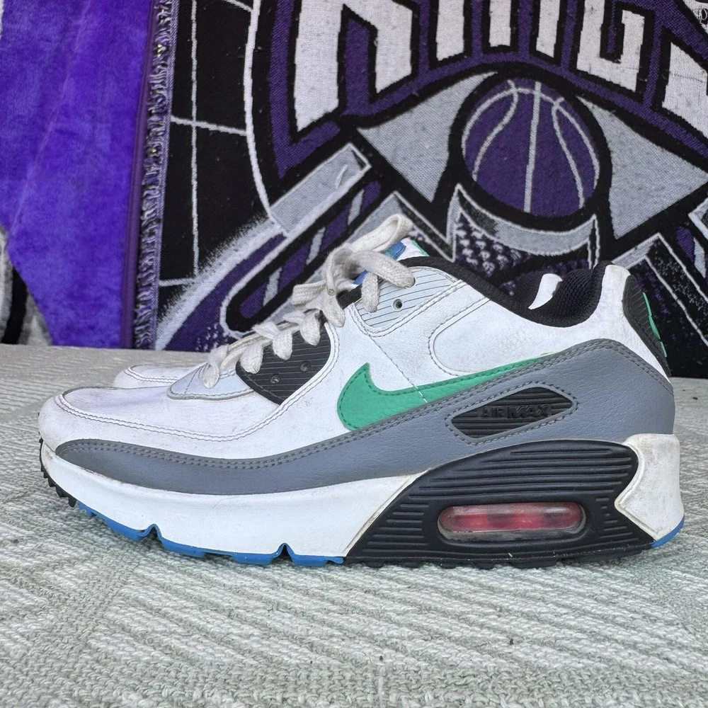 Size 5Y/W6.5 - Nike‎ Air Max 90 LTR White/Stadium Green Shoes (DV3607 102)